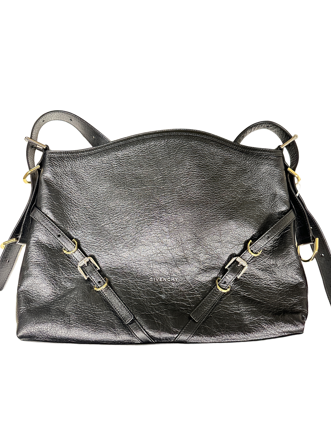 Givenchy Medium Voyou In Shiny Leather Black (MSRP2950)