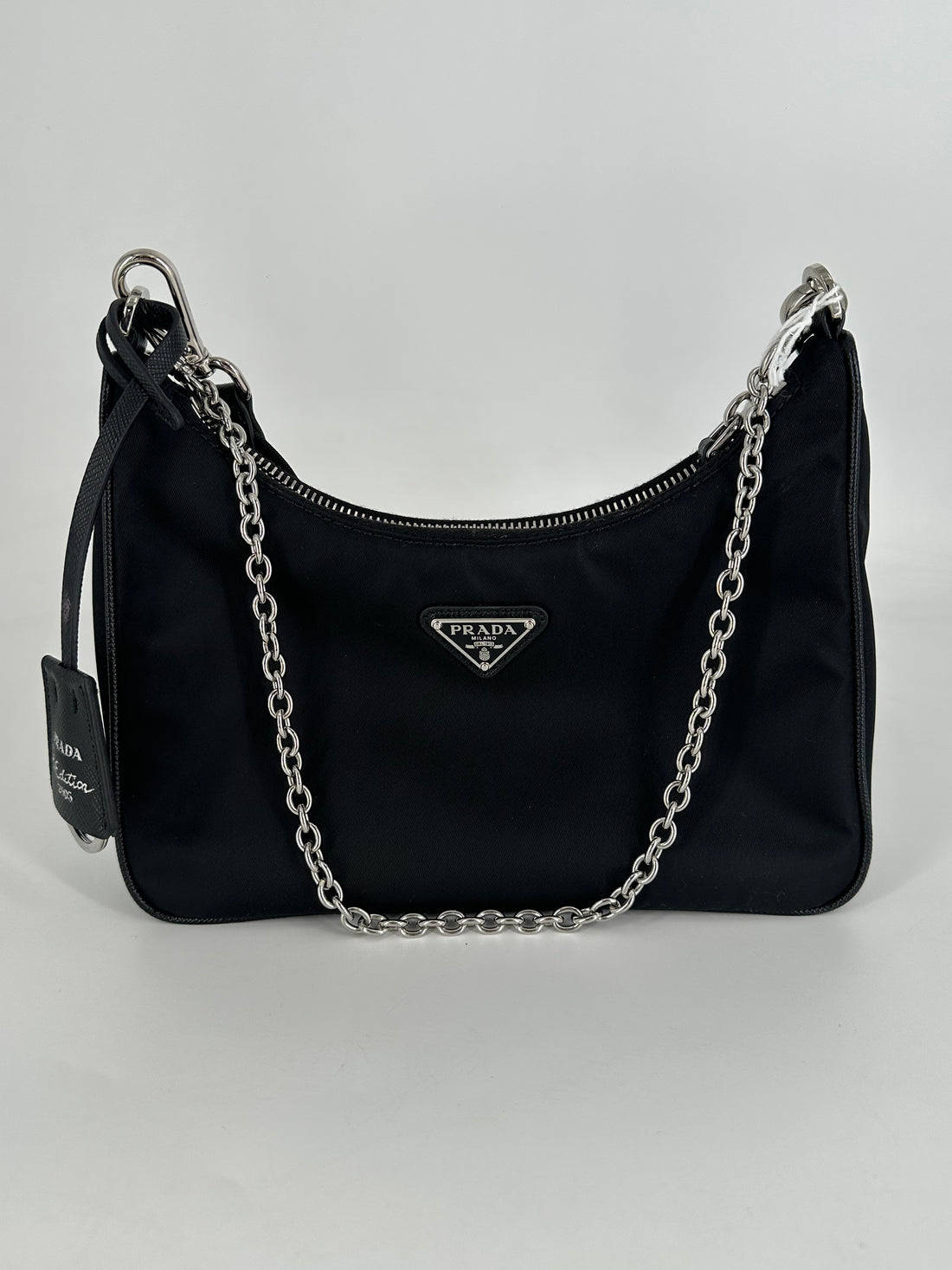 Prada Nylon Re-Edition Shoulder Bag Black full set