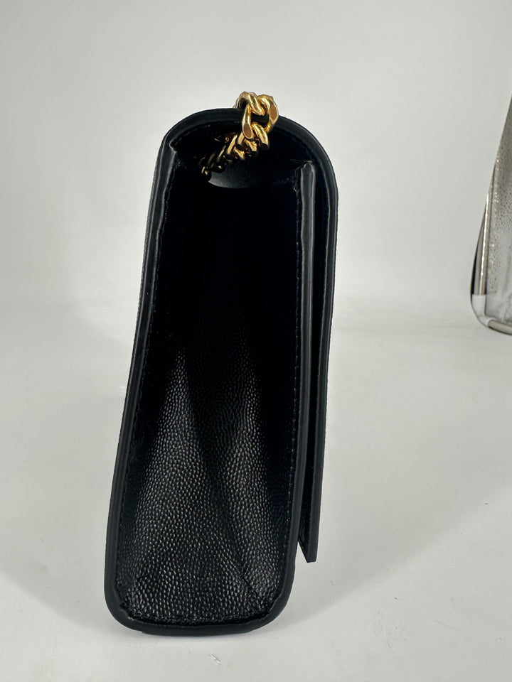 Saint Laurent Paris Kate Medium Shoulder Bag Black GHW