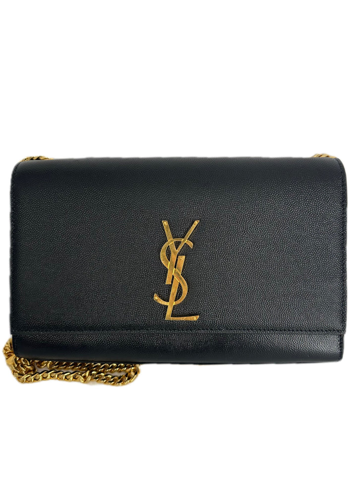 Saint Laurent Paris Kate Medium Shoulder Bag Black GHW