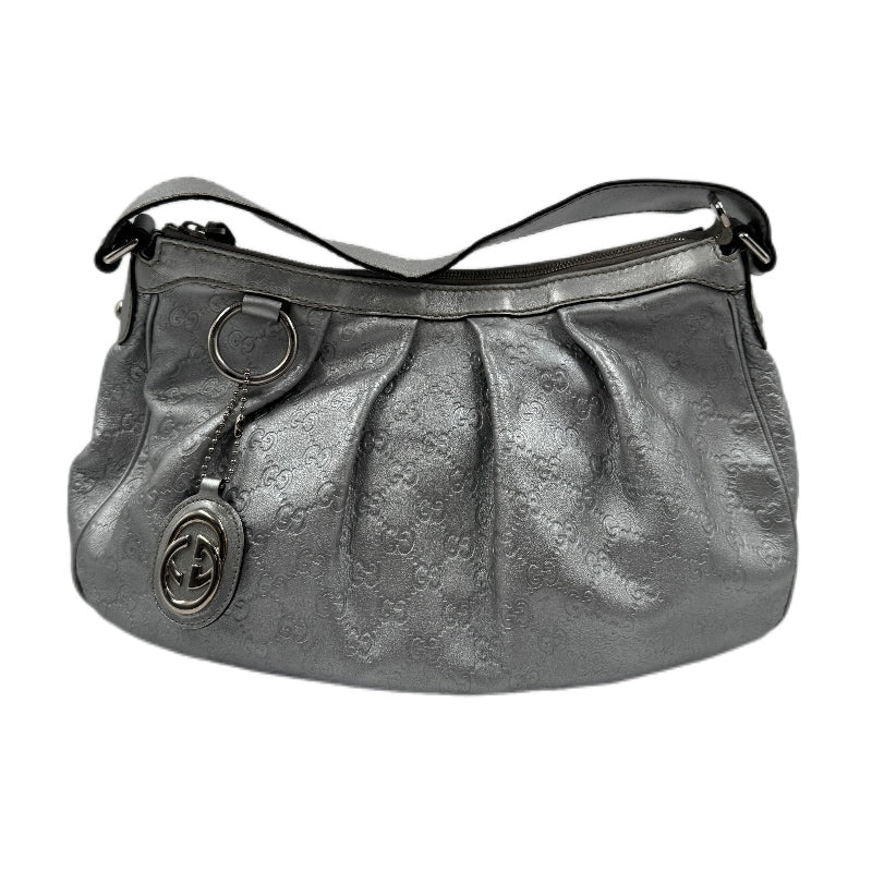 Gucci Metallic Guccissima Medium Sukey Hobo silver