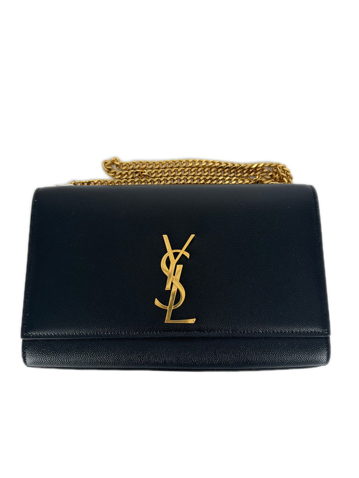 Saint Laurent Paris Kate Medium Shoulder Bag Black GHW