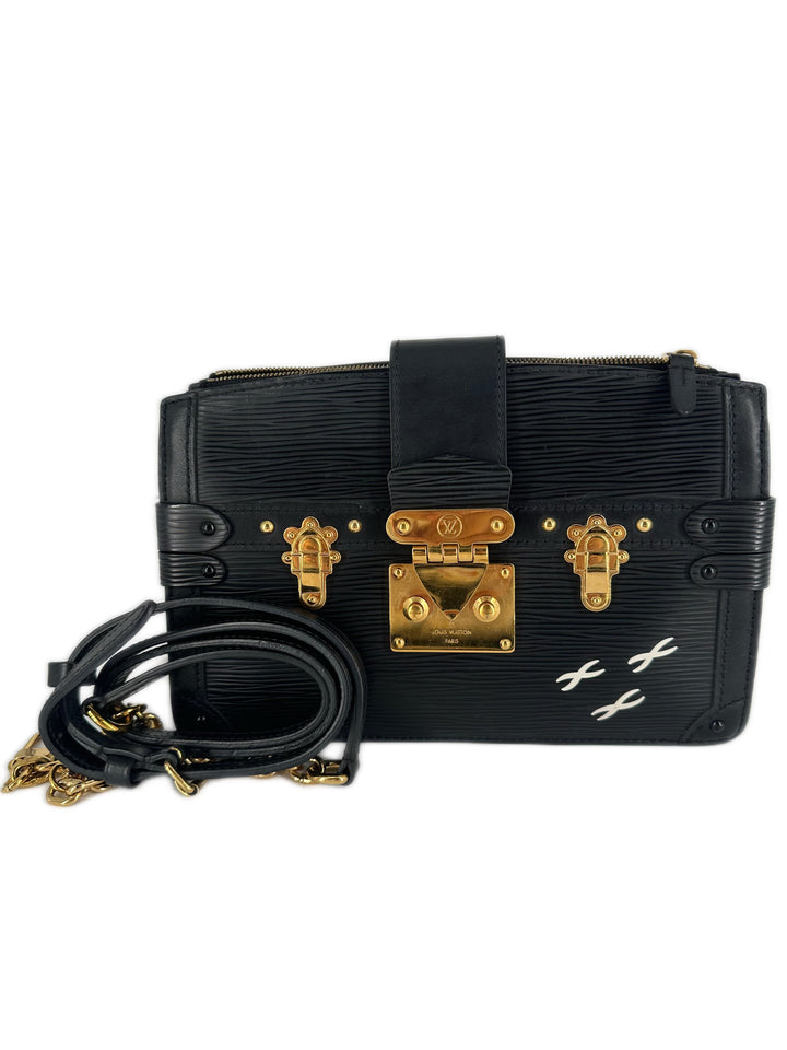 Louis Vuitton Leather Clutch Trunk Black