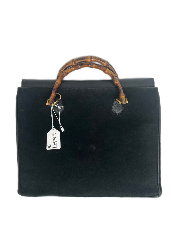 Gucci  Bamboo Shopper Tote Suede Black