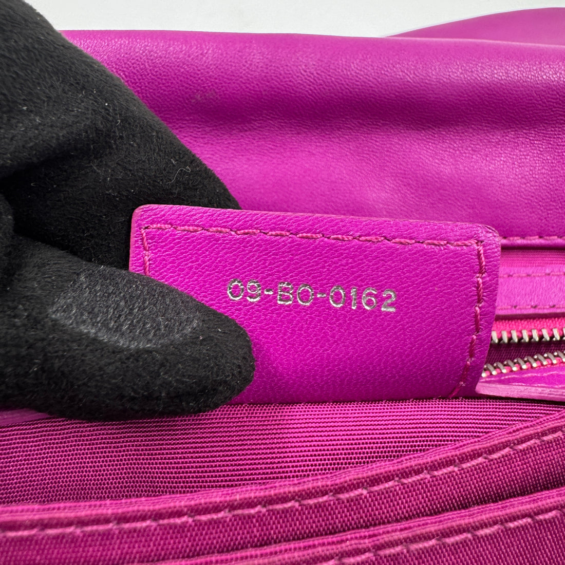 Christian Dior Lambskin Cannage Lock Pouch Fuchsia