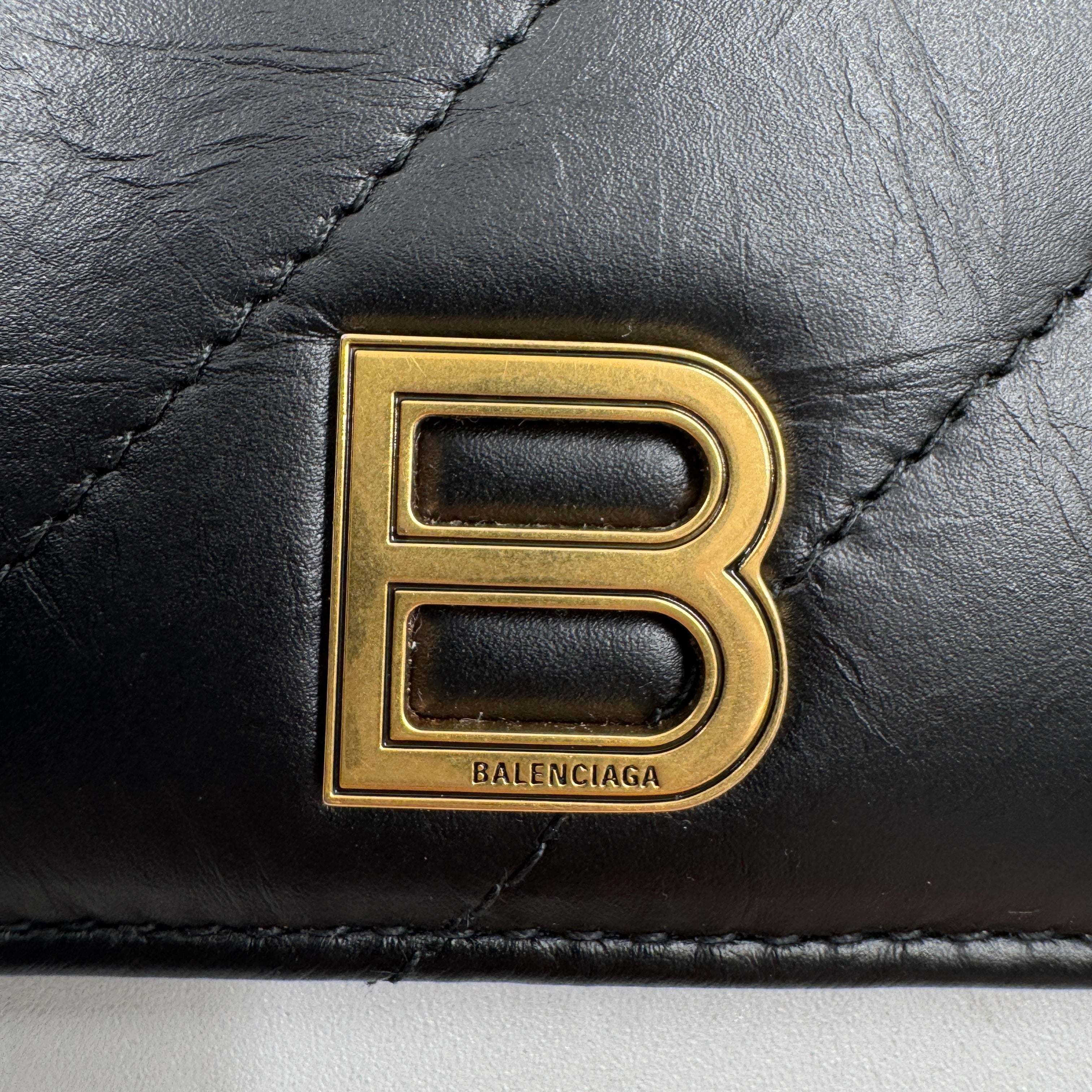 Balenciaga logo-plaque leather card holder