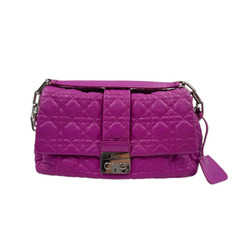 Christian Dior Lambskin Cannage Lock Pouch Fuchsia