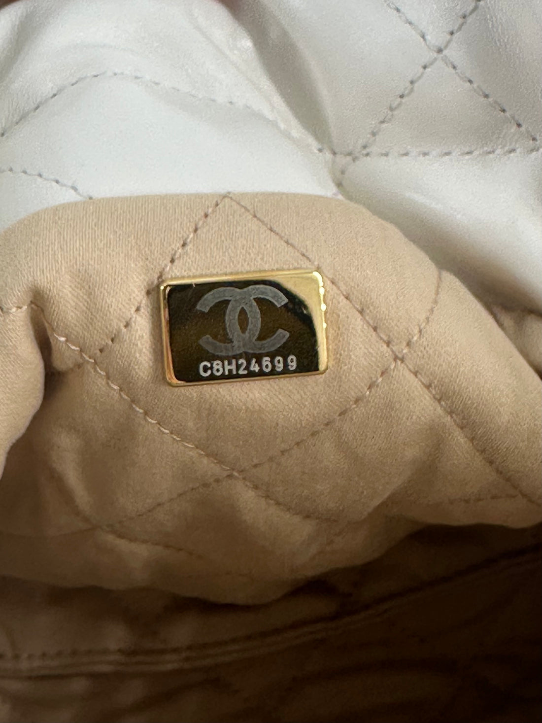 Chanel 22 Bag Mini Calfskin White Microchipped CC364