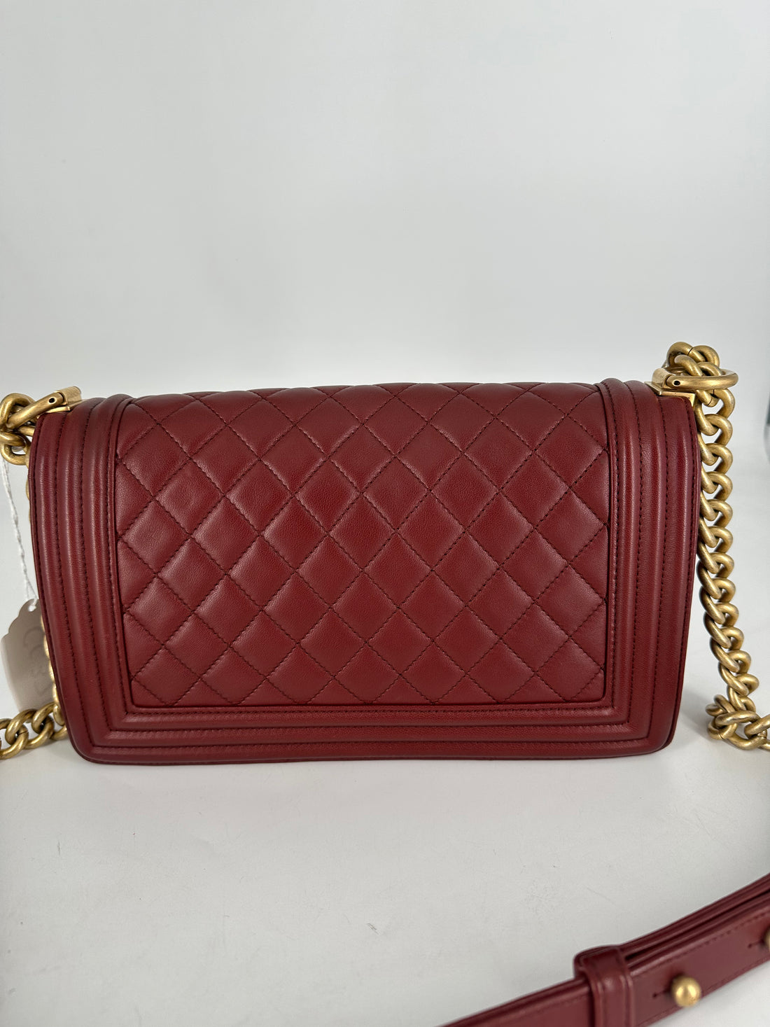 Chanel Quilted Lambskin Medium Boy Red CC388