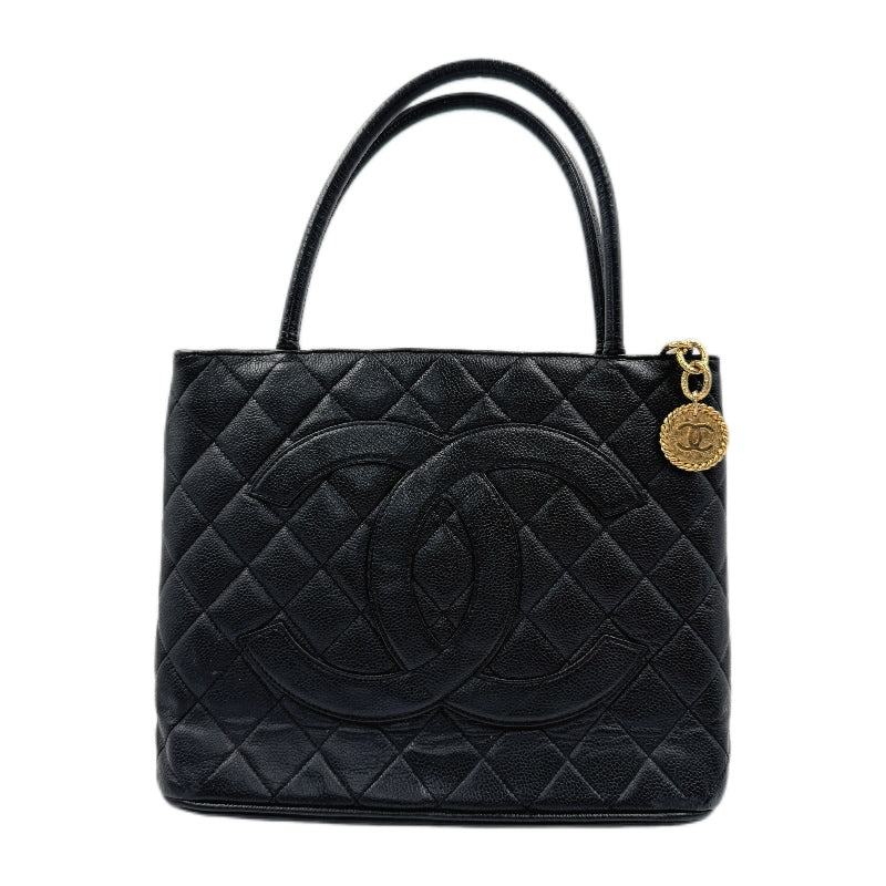 Chanel Cavier Quilted Meallion Tote Black