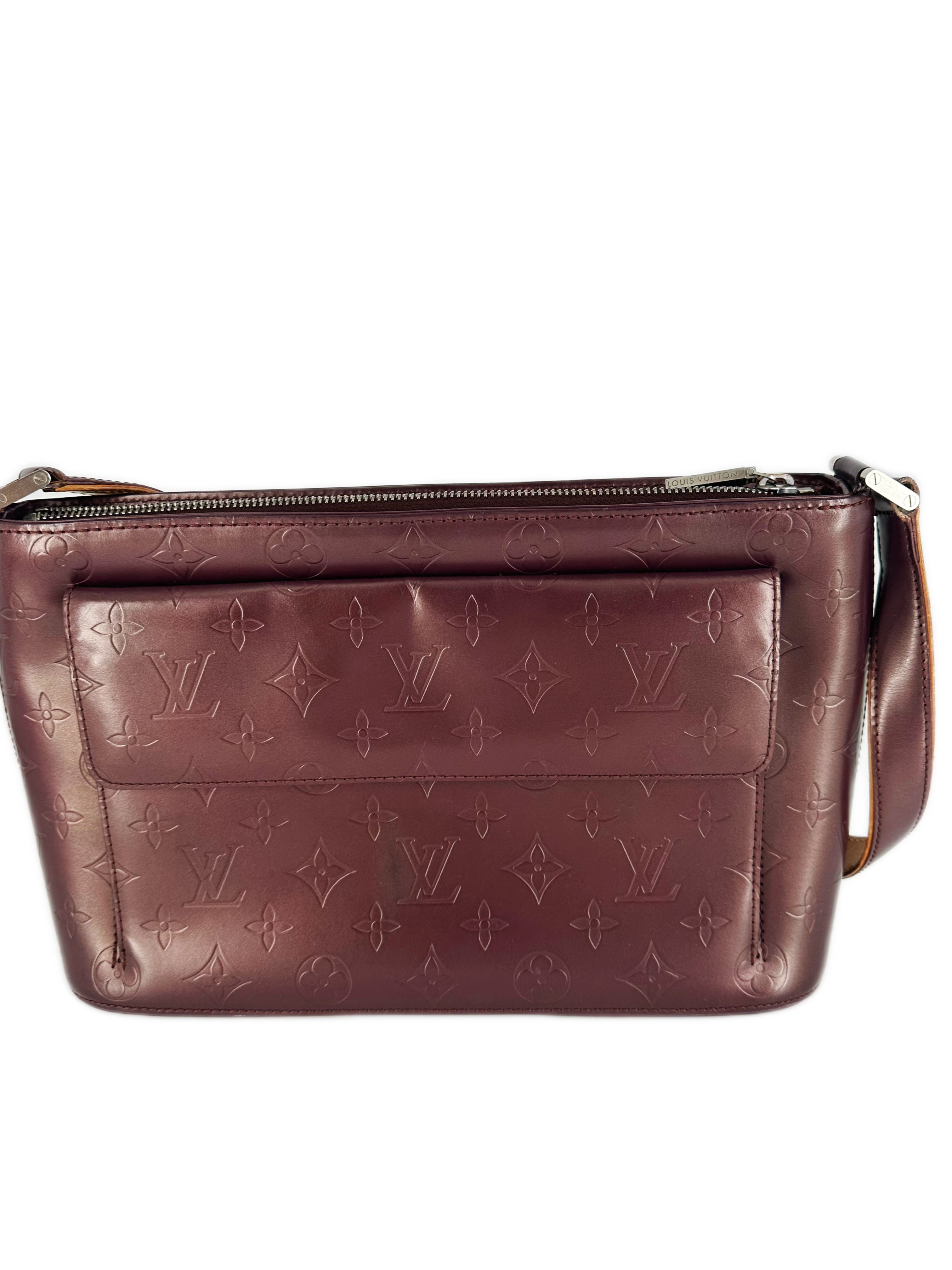 Louis Vuitton Leather Mat Allston Shoulder Bag Purple lv973