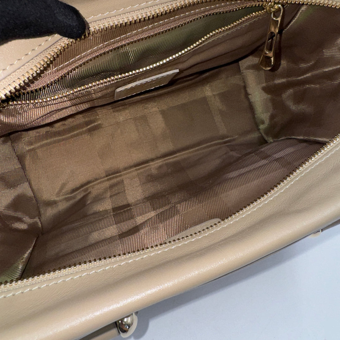 Burberry Beige Quilted Leather Manor Satchel