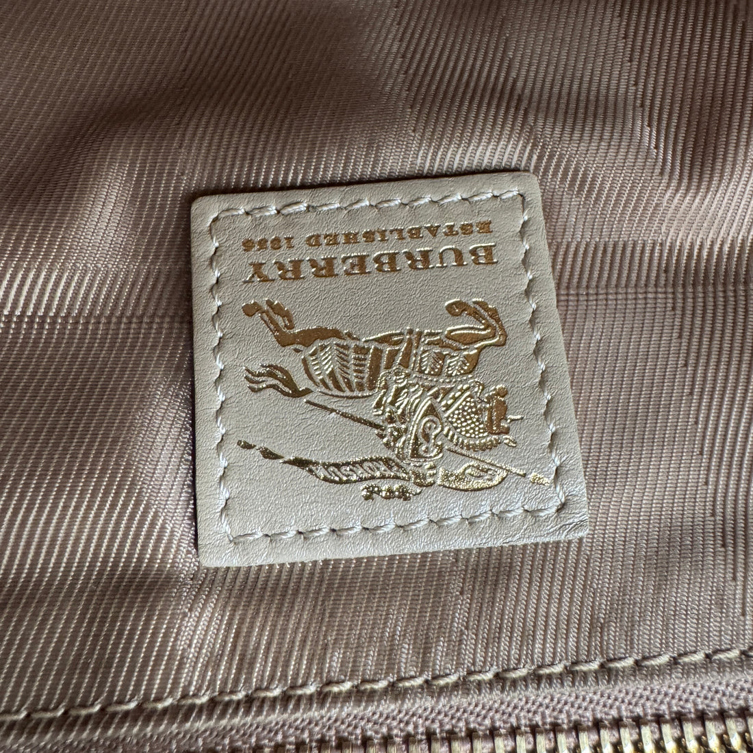 Burberry Beige Quilted Leather Manor Satchel