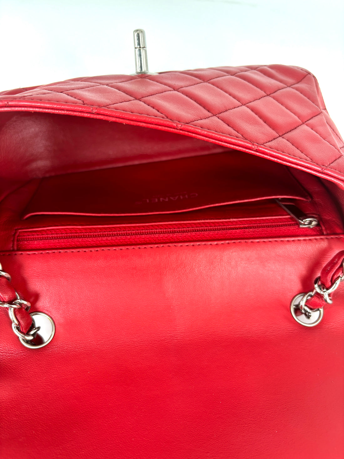 Chanel Quilted Rectangular Flap Red Mini
