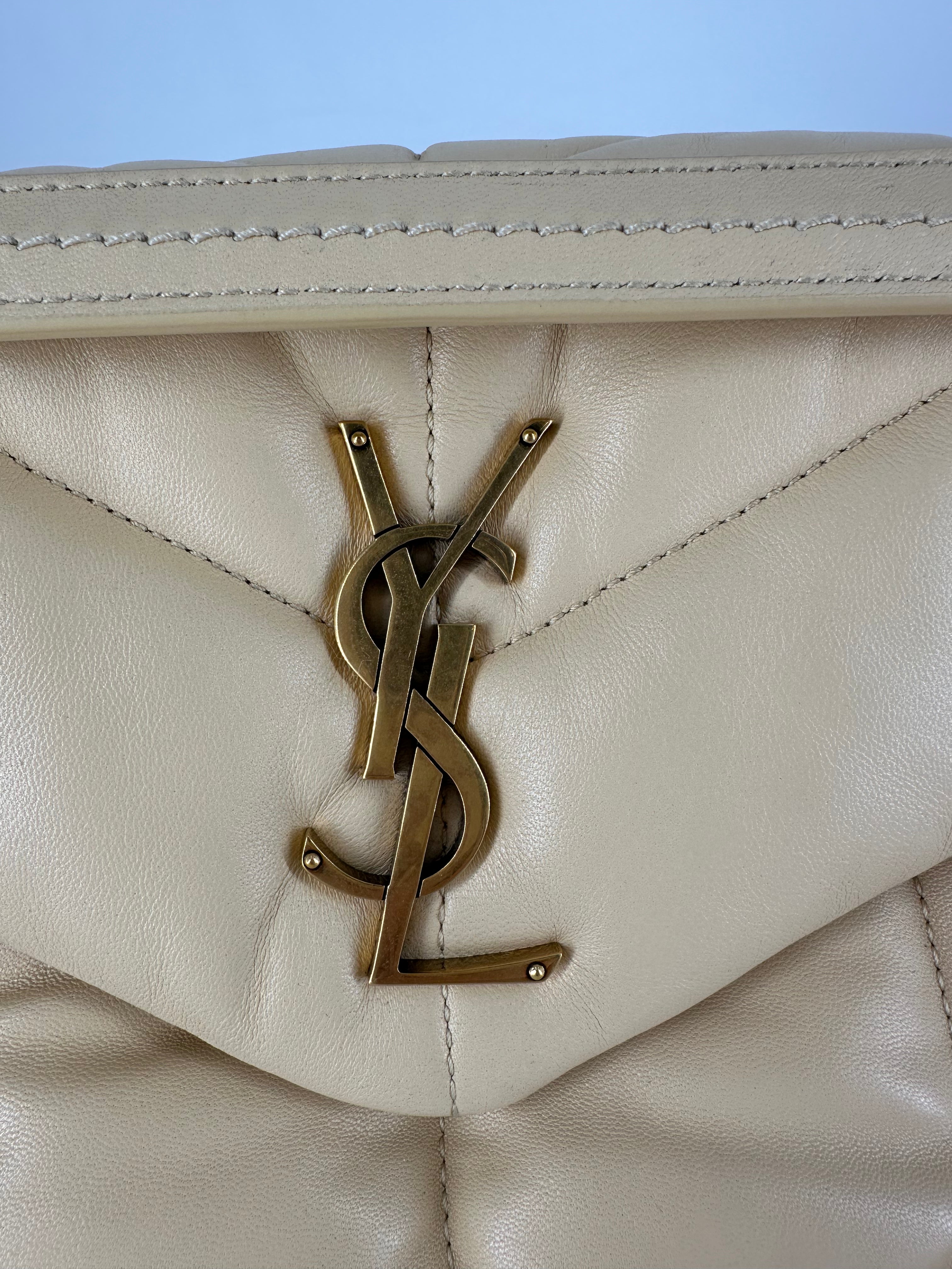Saint Laurent Puffer Lambskin Medium Cream SL68