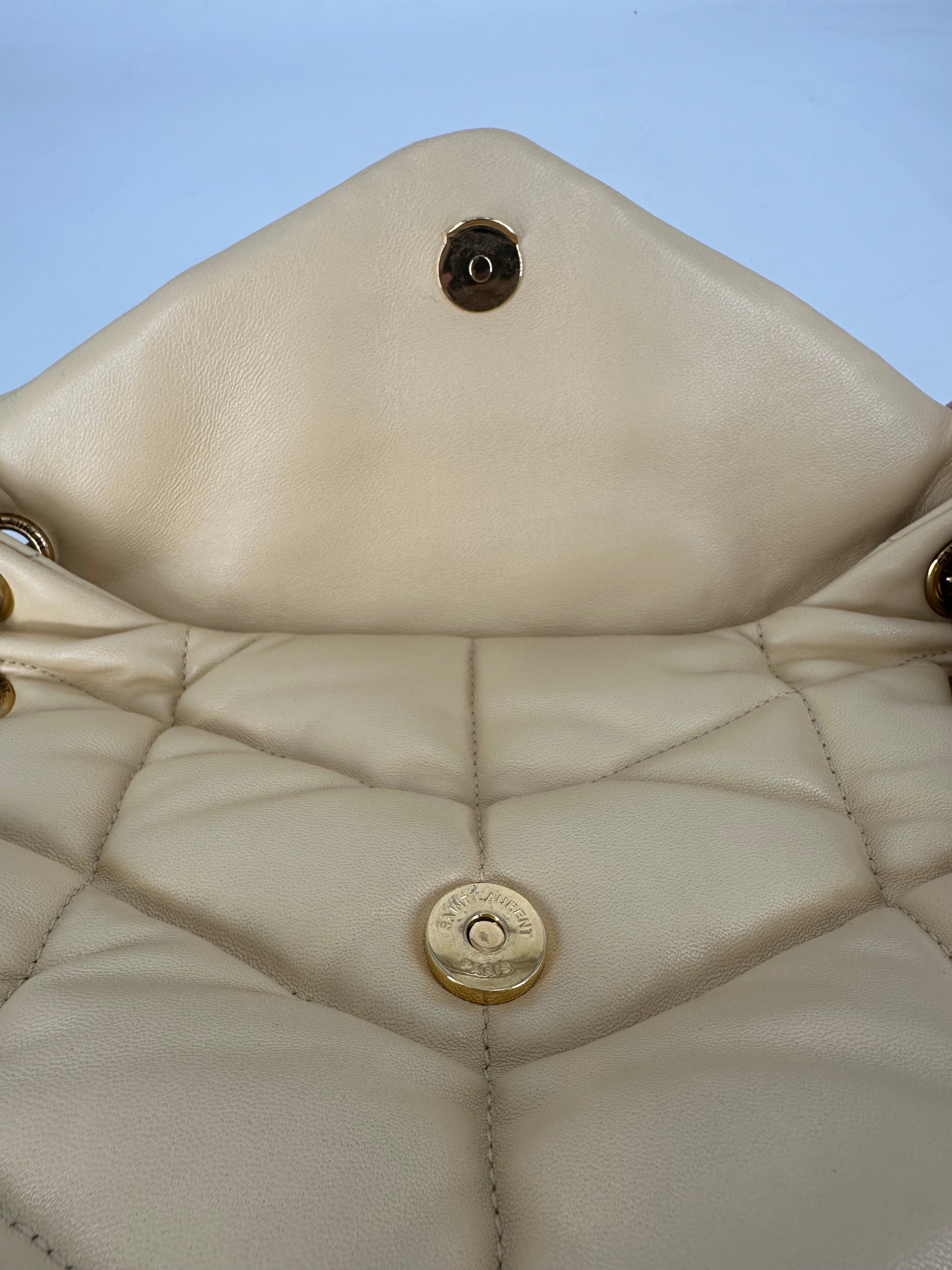 Saint Laurent Puffer Lambskin Medium Cream SL68