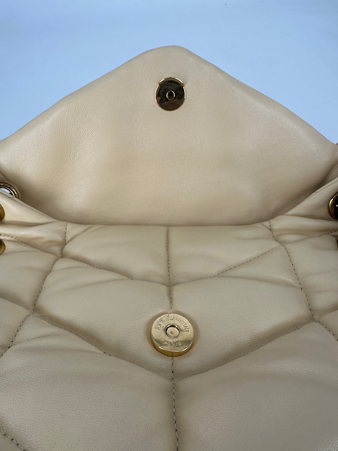 Saint Laurent Puffer Lambskin Medium Cream SL68