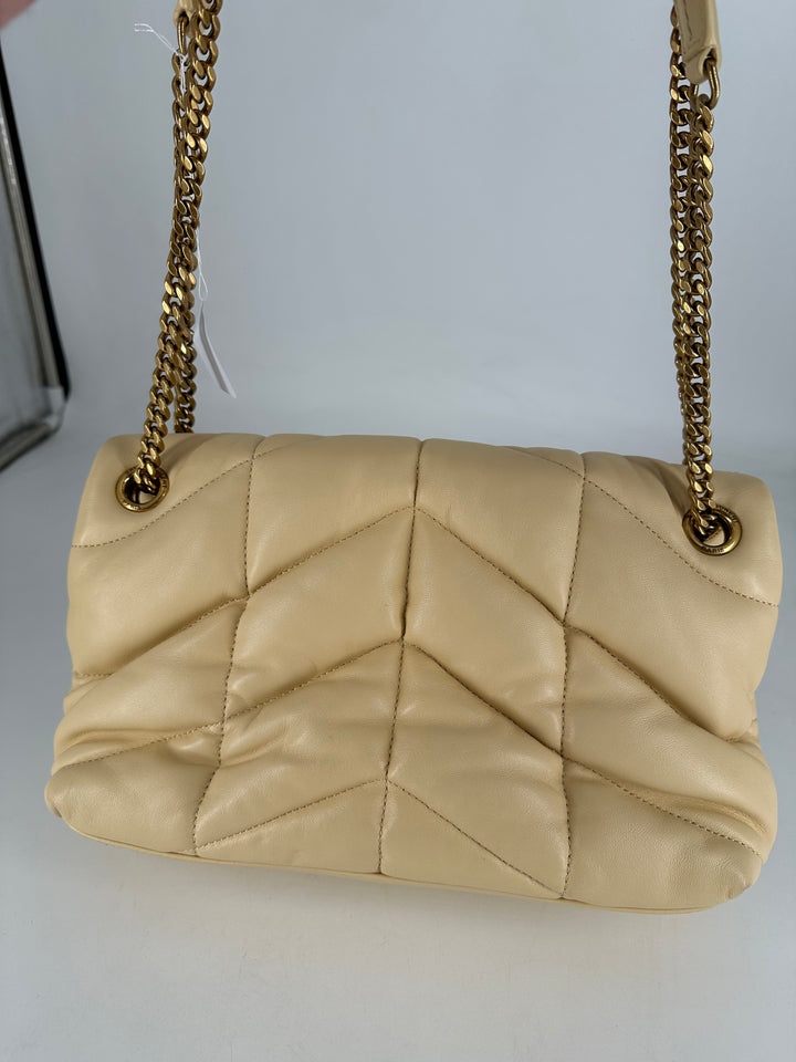 Saint Laurent Puffer Lambskin Medium Cream SL68