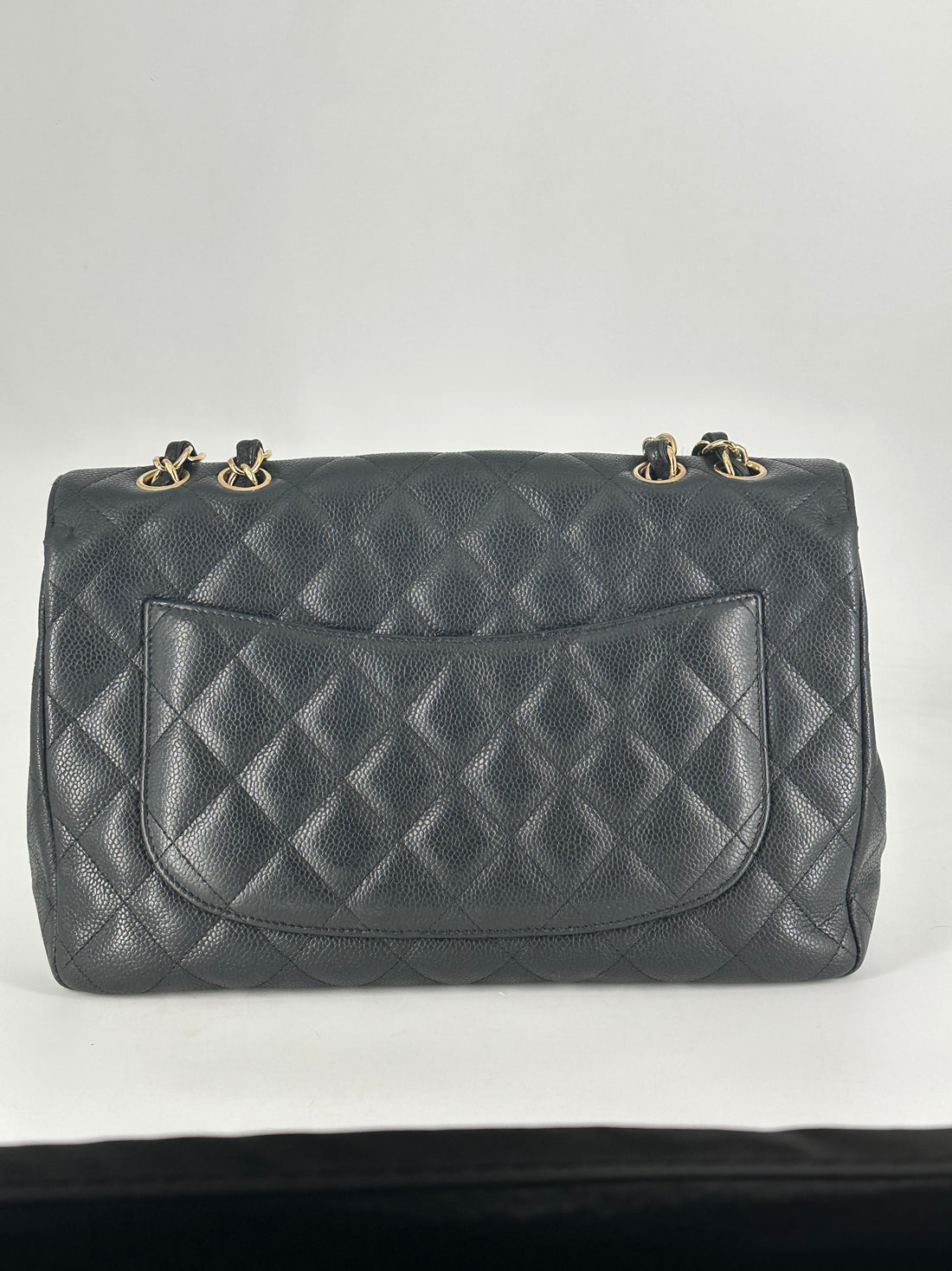 Chanel Classic Caviar Jumbo Single Flap CF Black GHW (13***12)