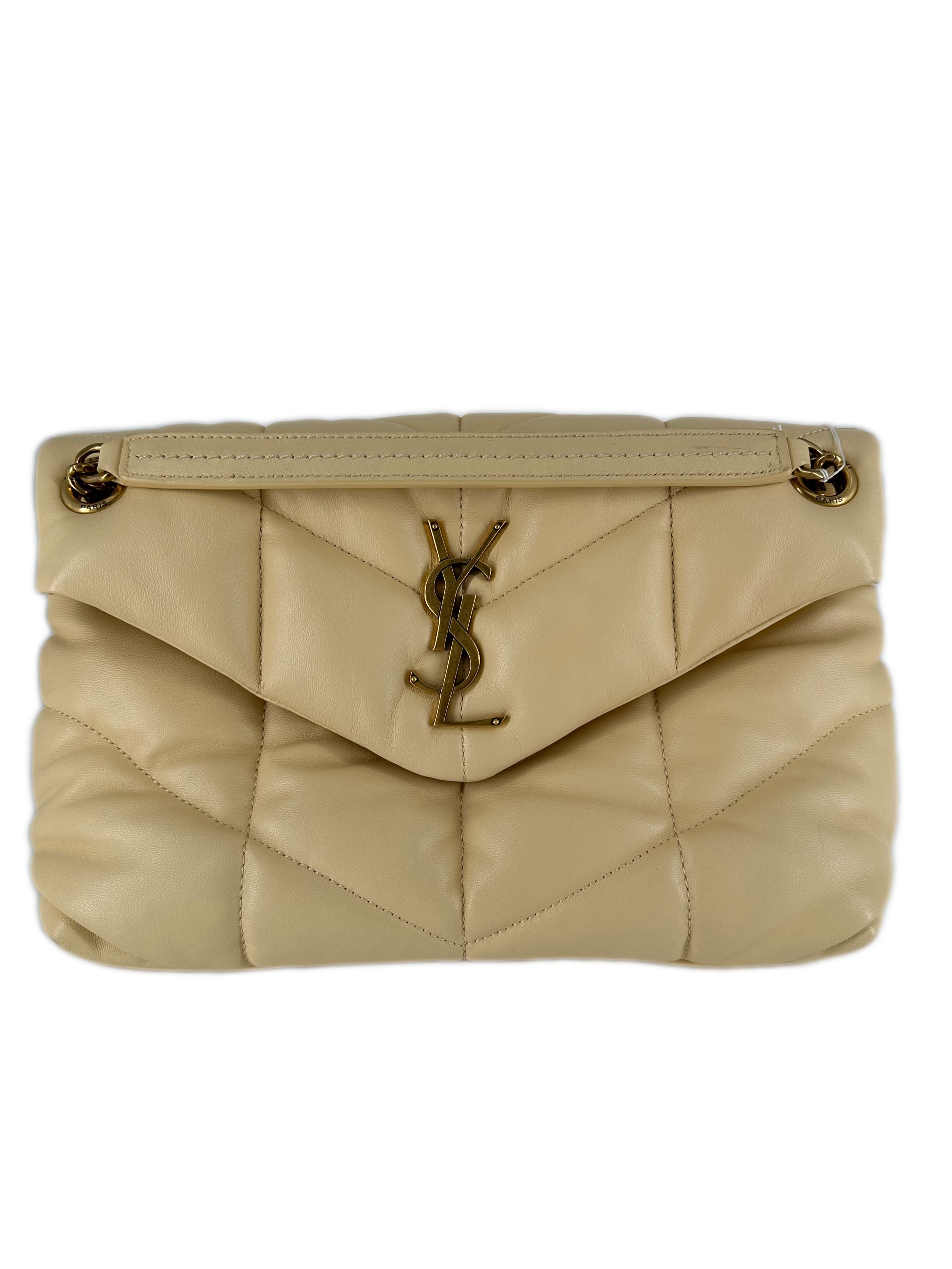 Saint Laurent Puffer Lambskin Medium Cream SL68