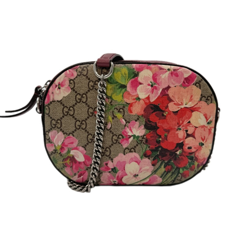 Gucci GG Supreme Monogram Blooms Mini Chain Shoulder Bag