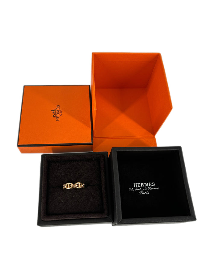 Hermes Chaine d'Ancre ring rose gold