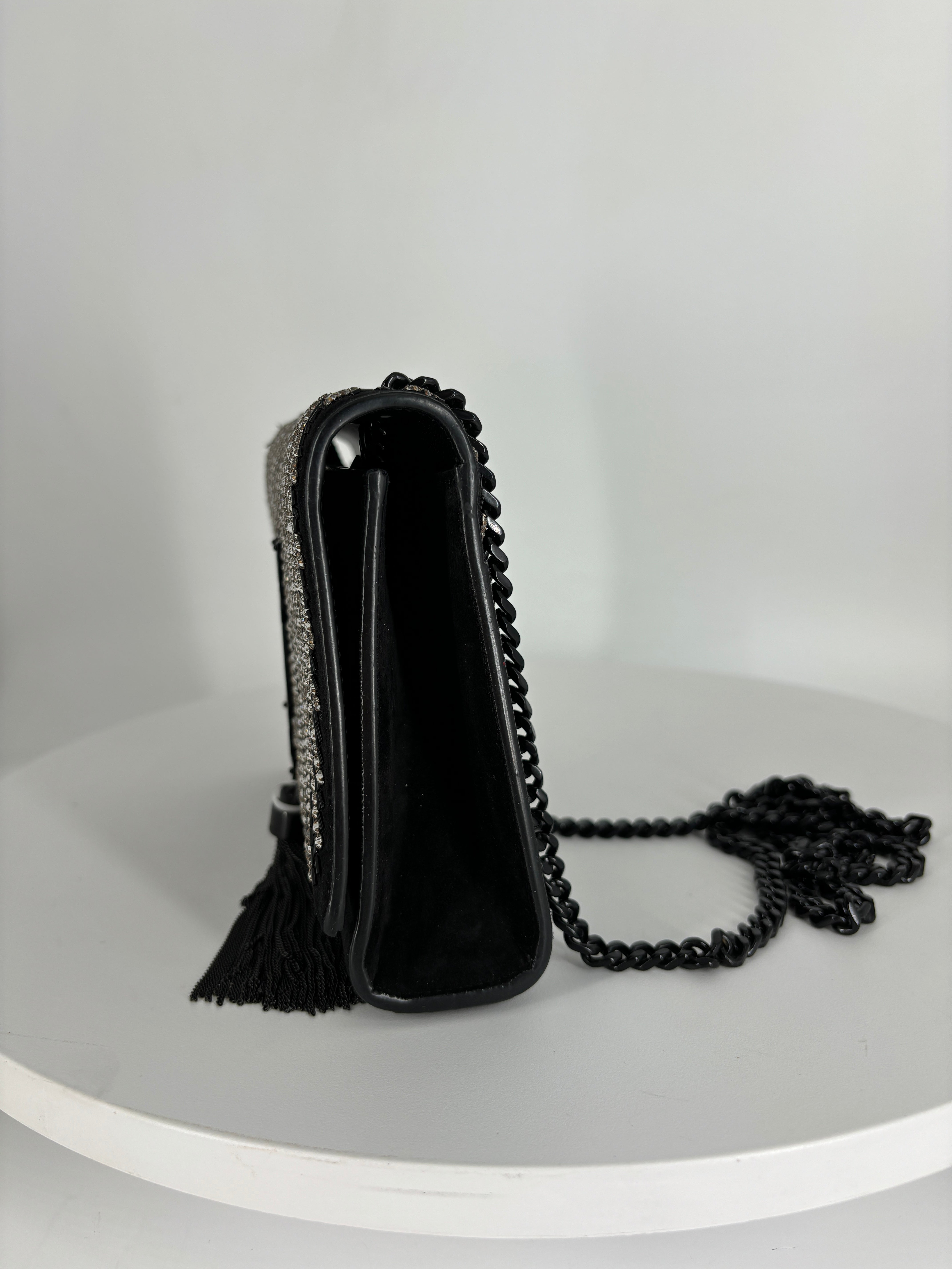 Saint Laurent Crystal Classic Monogram Kate Satchel BHW Small