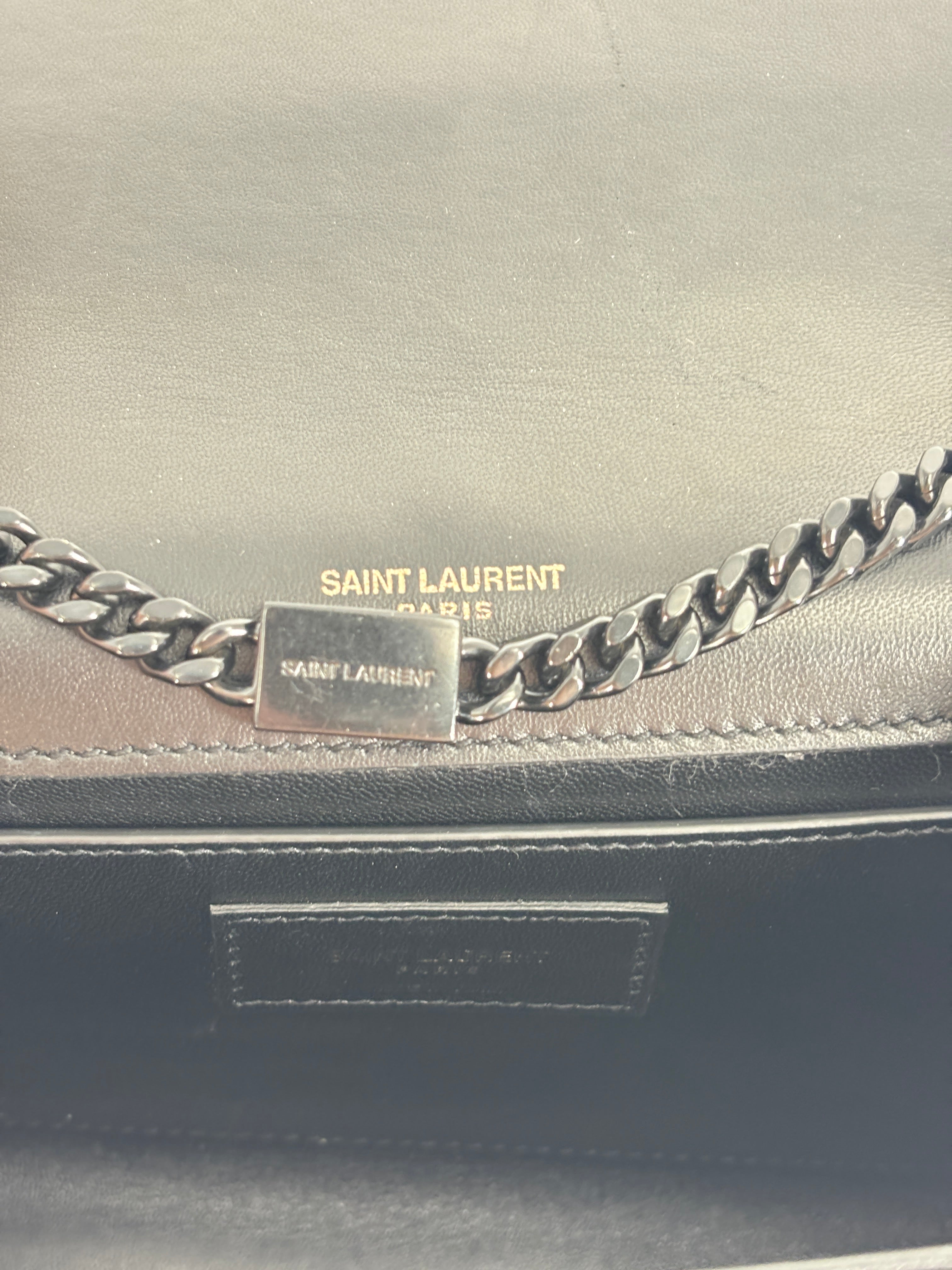Saint Laurent Crystal Classic Monogram Kate Satchel BHW Small