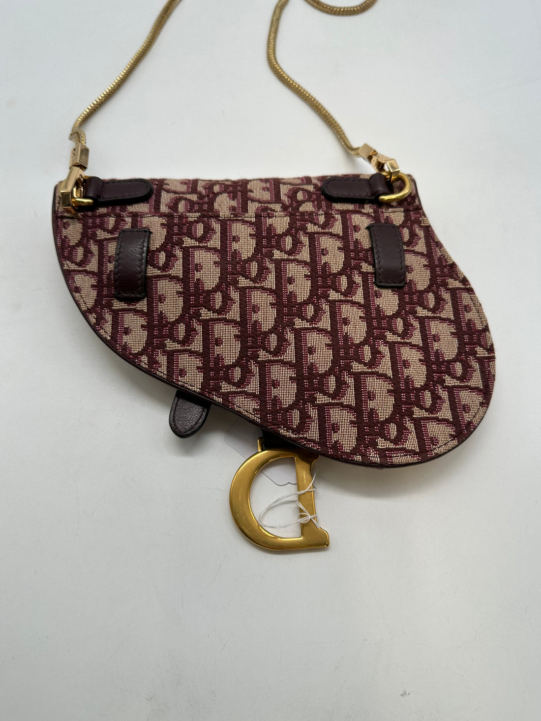 Christian Dior Oblique Saddle Mini Belt Pouch Canvas Red DR207