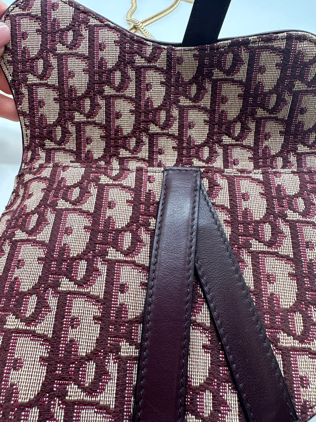 Christian Dior Oblique Saddle Mini Belt Pouch Canvas Red DR207