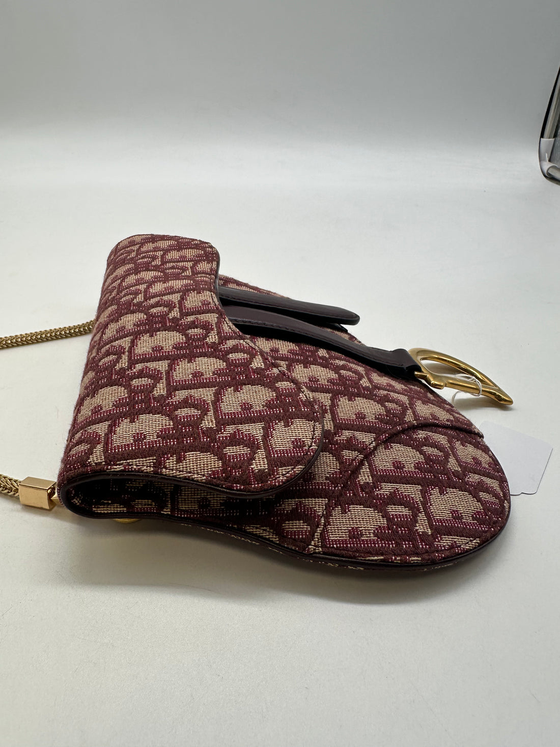 Christian Dior Oblique Saddle Mini Belt Pouch Canvas Red DR207