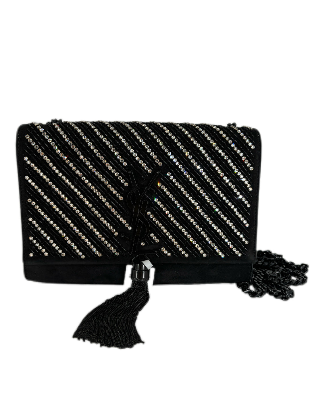 Saint Laurent Crystal Classic Monogram Kate Satchel BHW Small