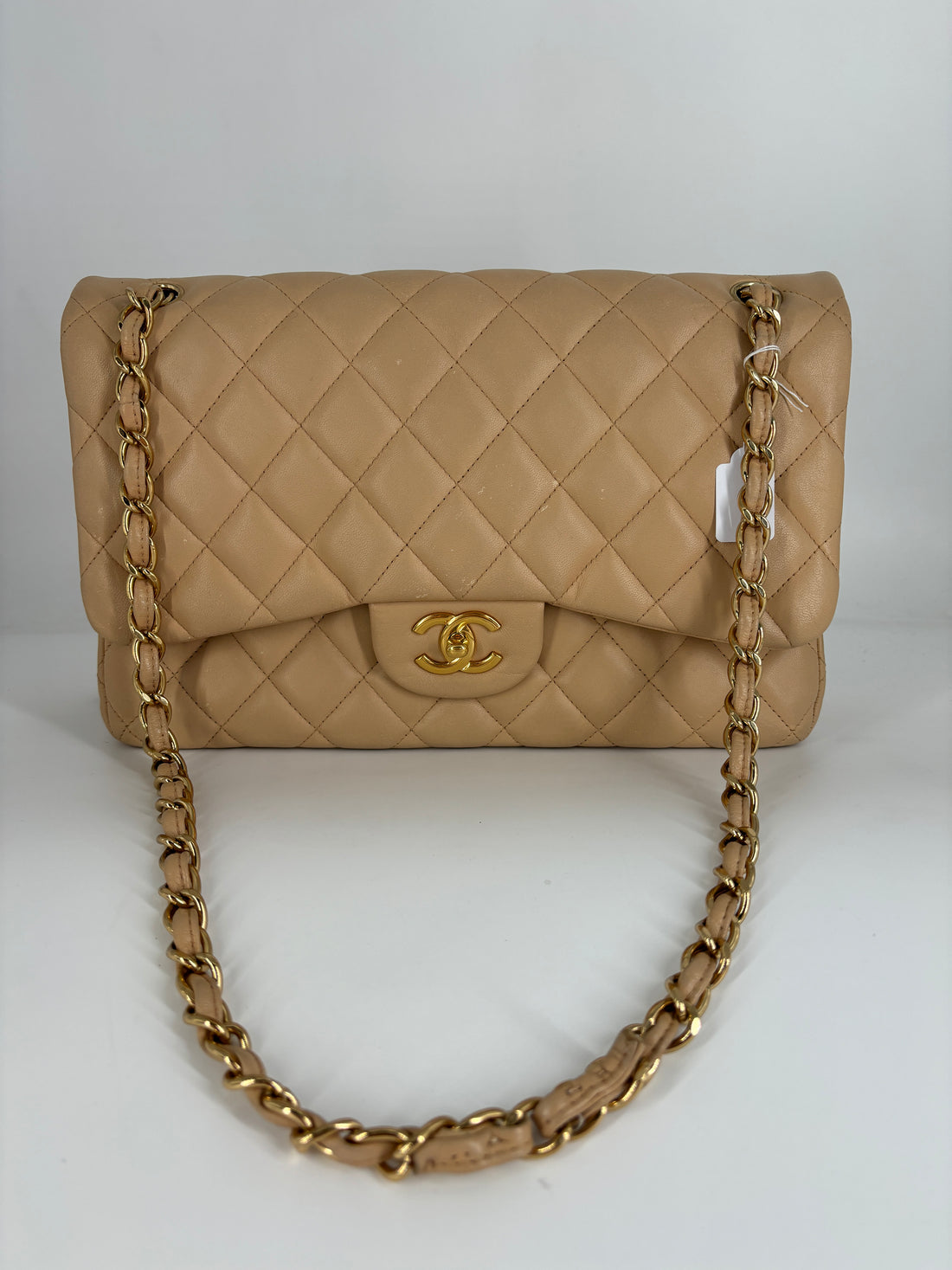 Chanel Quilted Double Flap Beige