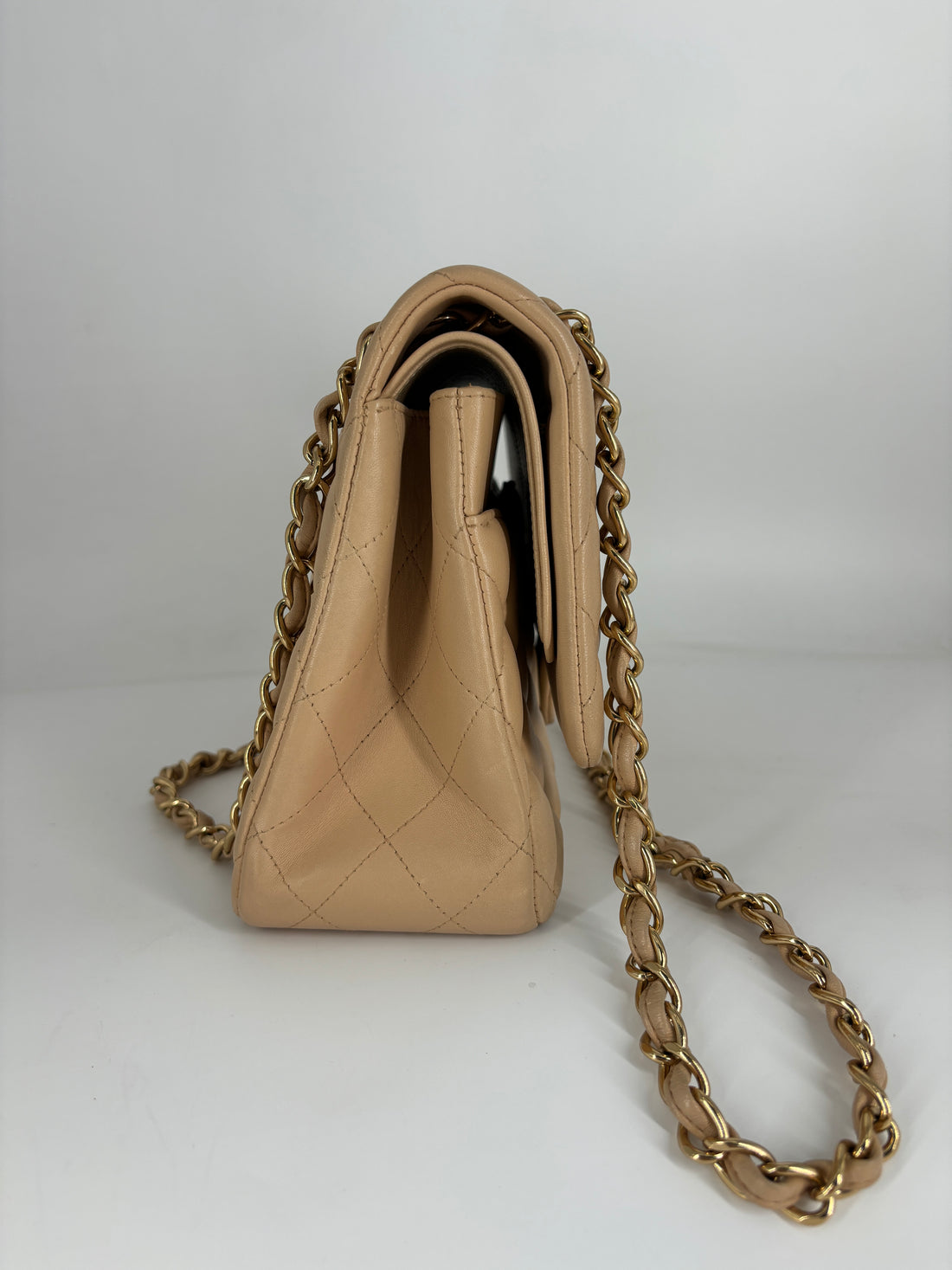 Chanel Quilted Double Flap Beige