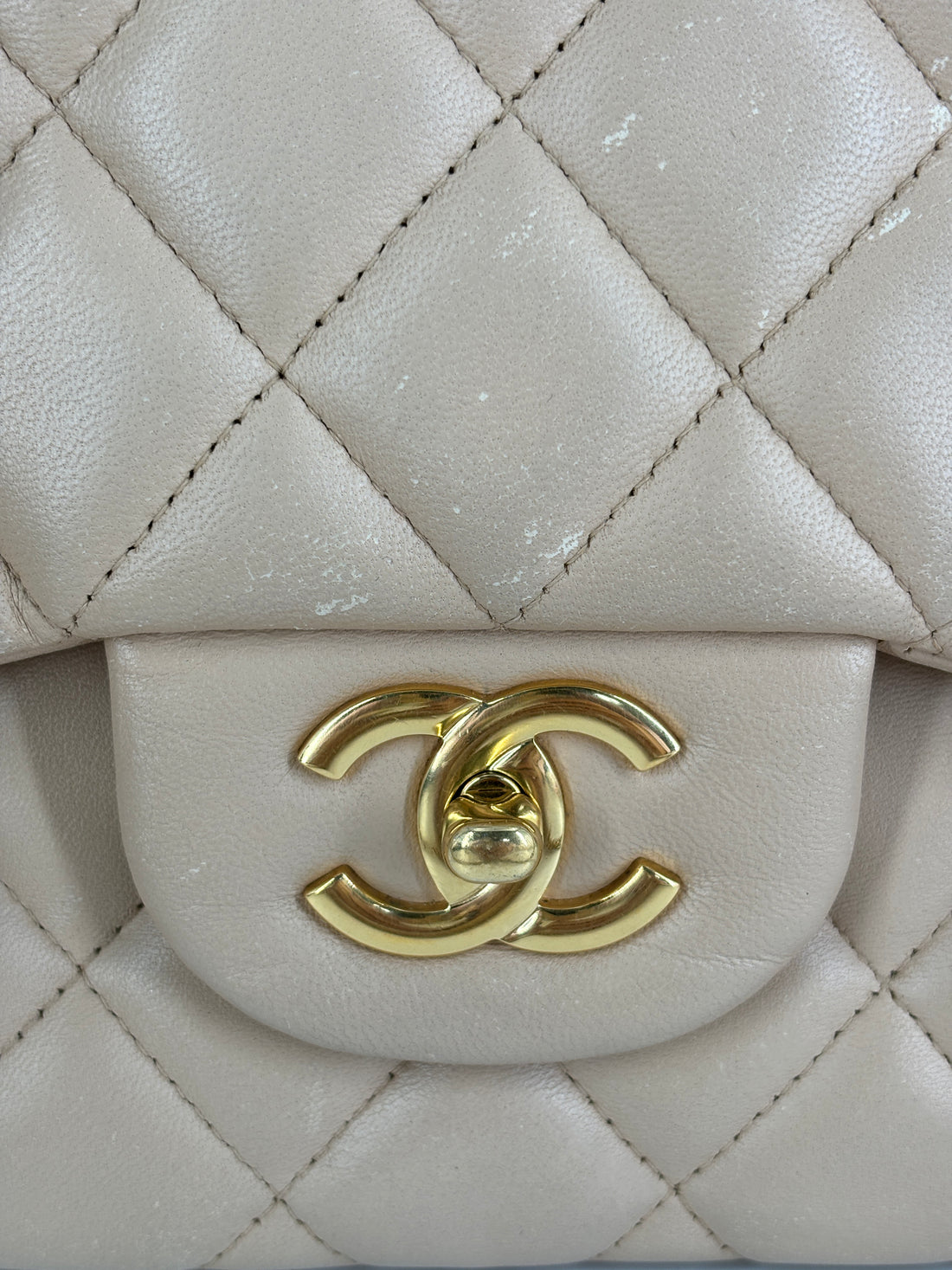 Chanel Quilted Double Flap Beige