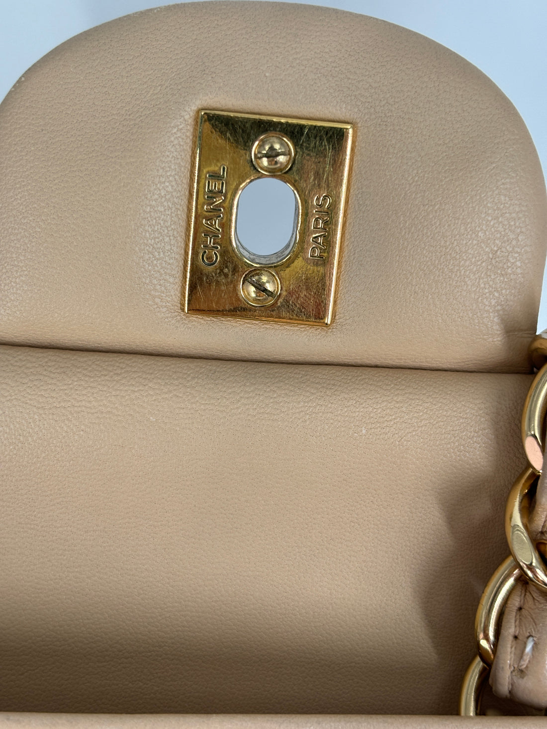 Chanel Quilted Double Flap Beige