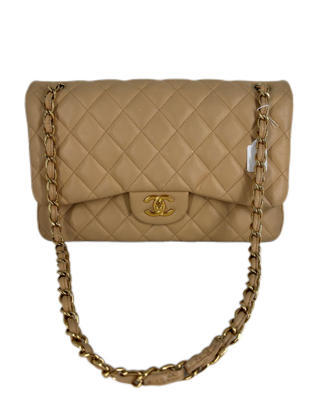 Chanel Quilted Double Flap Beige