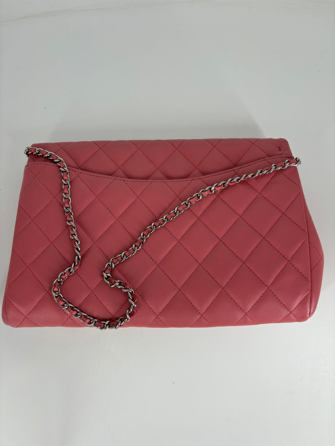 Chanel Classic Quilted Clutch Pink