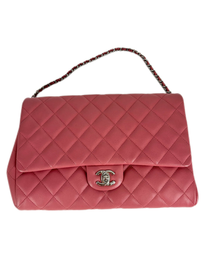 Chanel Classic Quilted Clutch Pink