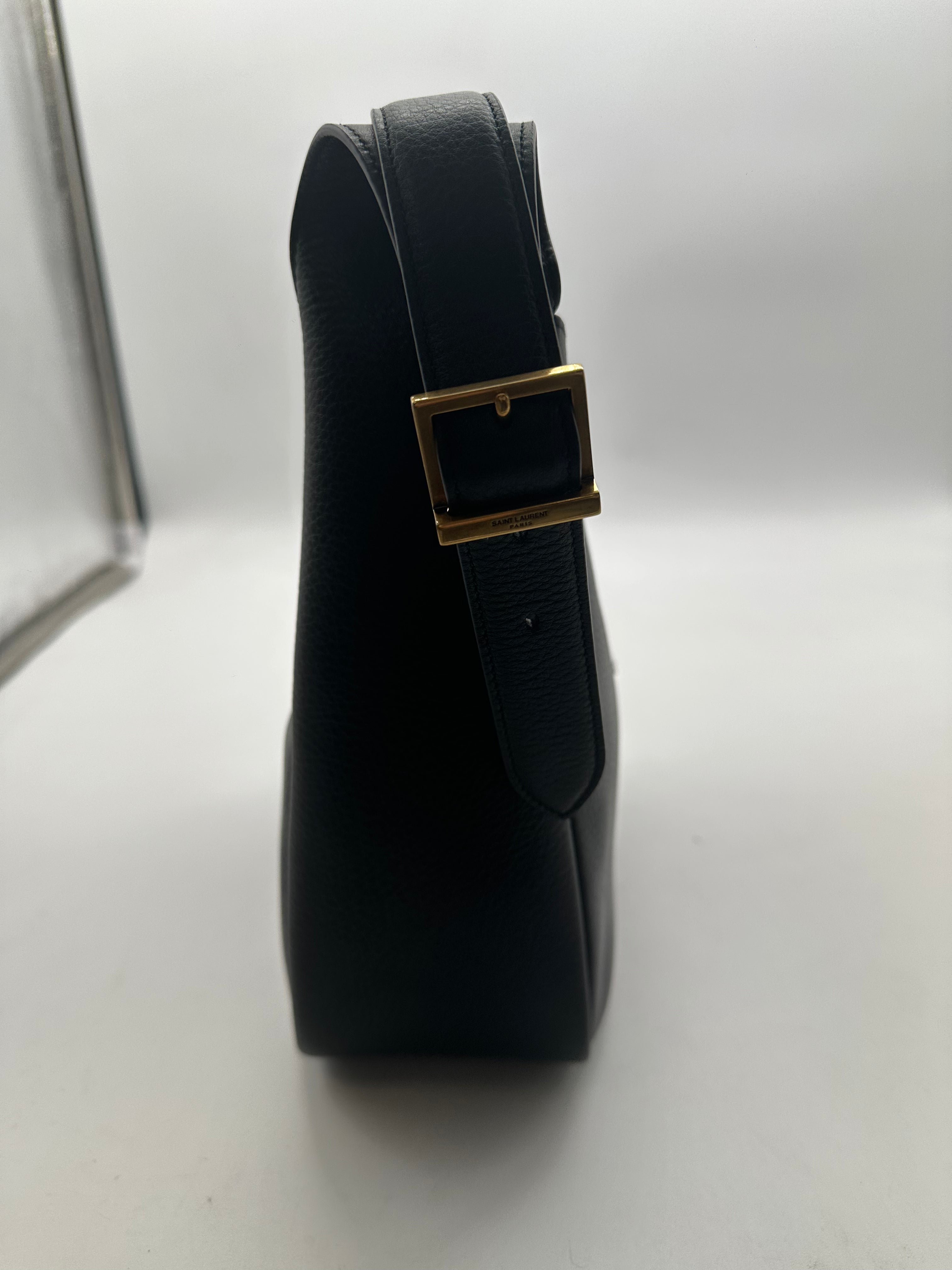 Saint Laurent Le 37 Small Leather Hobo Bag Black SLbucket