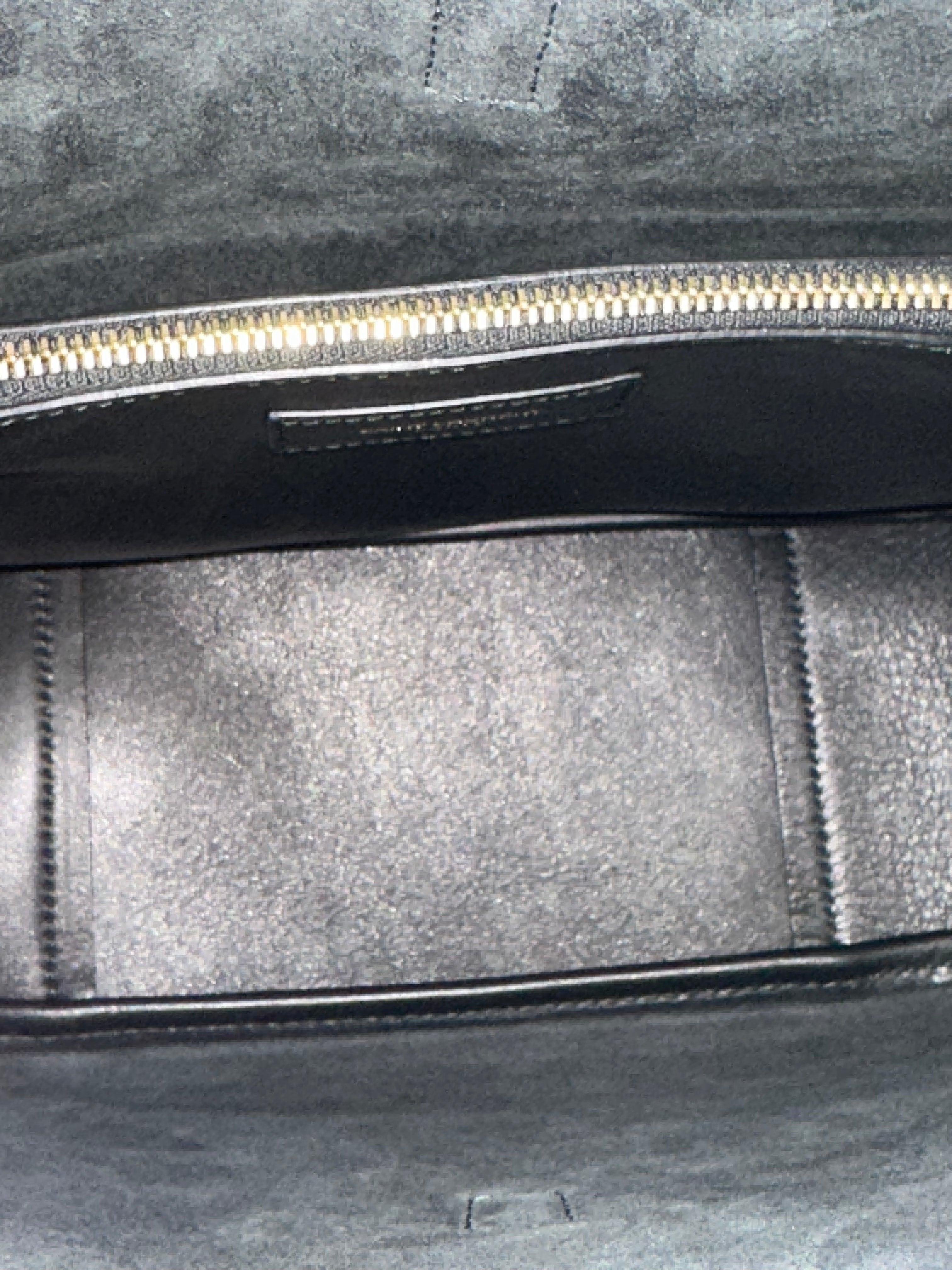 Saint Laurent Le 37 Small Leather Hobo Bag Black SLbucket