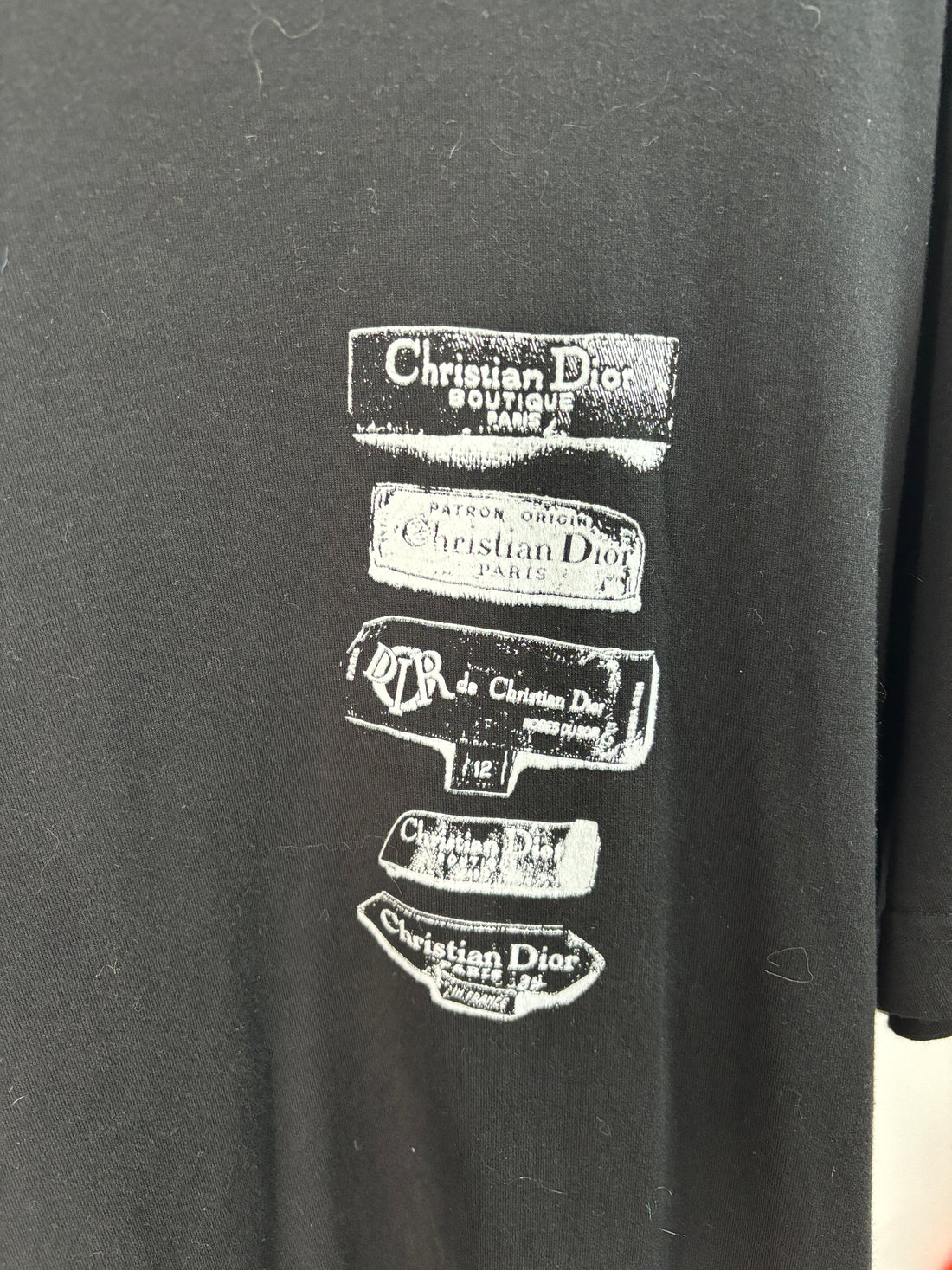Dior logo print black T-shirt