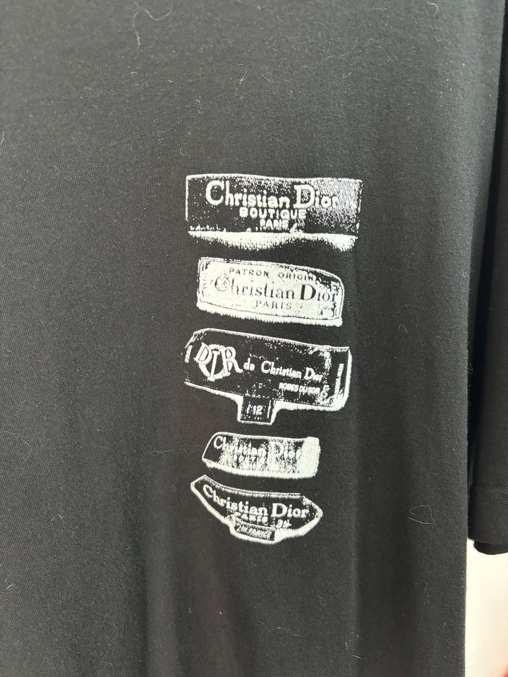 Dior logo print black T-shirt