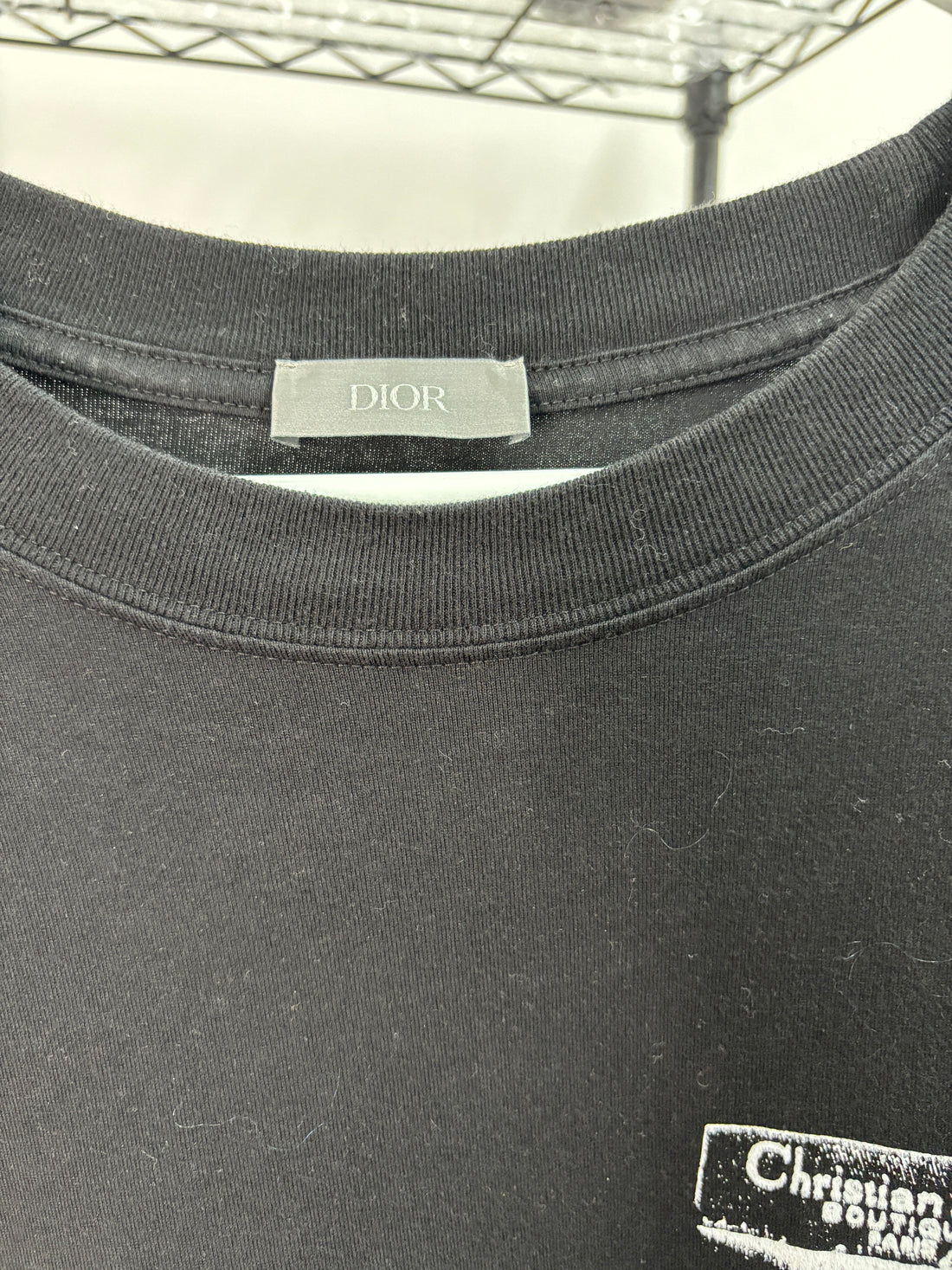 Dior logo print black T-shirt