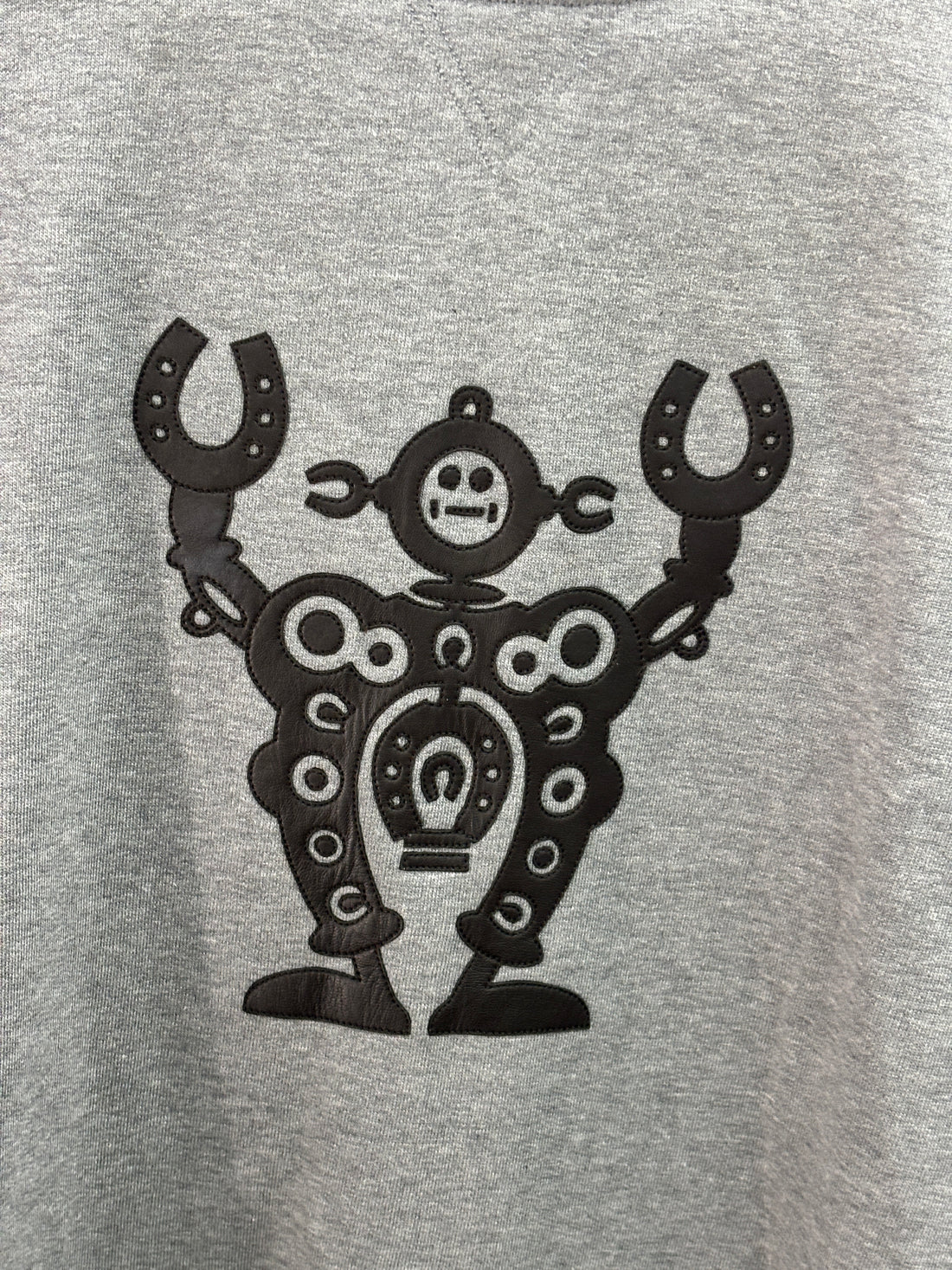 Crewneck Grey Sweatshirt with Black Print