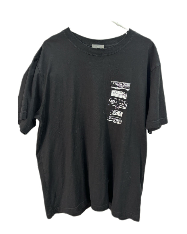 Dior logo print black T-shirt