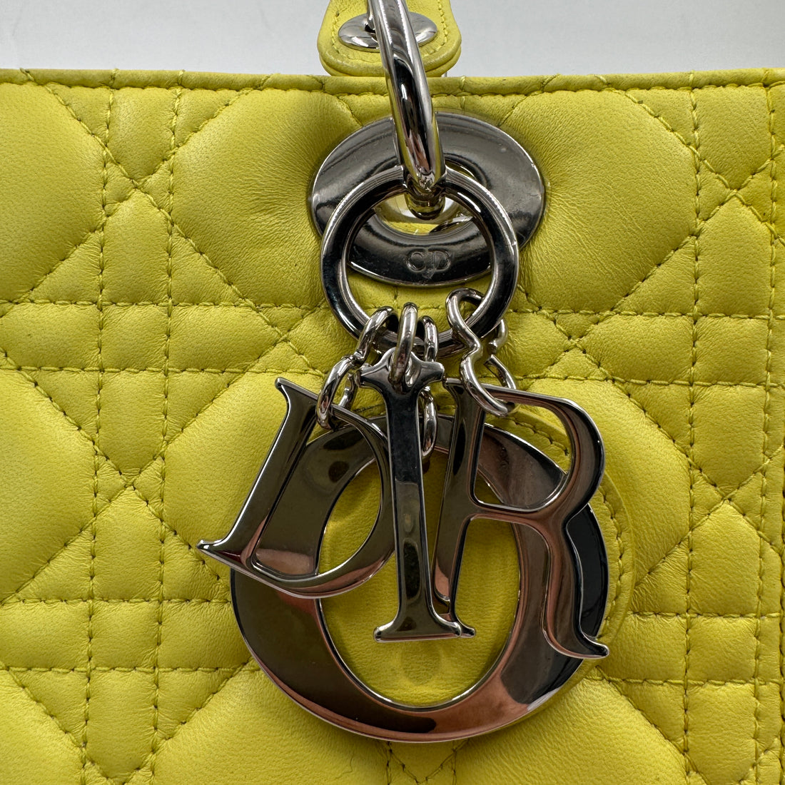 Chrisrtian Dior Lambskin Cannage Lady Dior Yellow