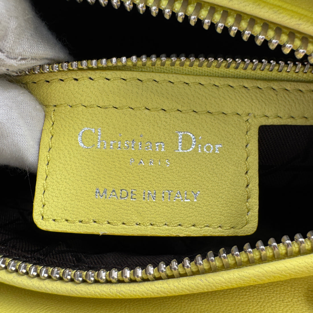 Chrisrtian Dior Lambskin Cannage Lady Dior Yellow