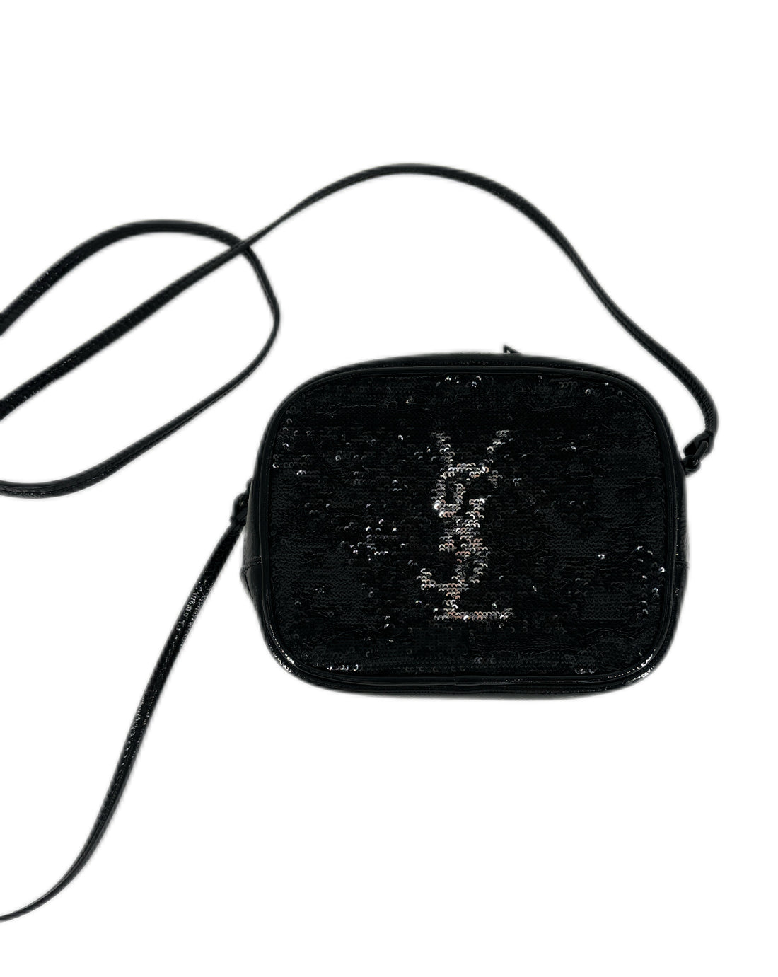 Saint Laurent Monogram Sequin Blogger Bag Black