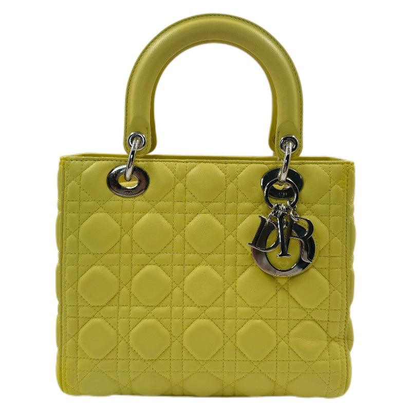 Chrisrtian Dior Lambskin Cannage Lady Dior Yellow